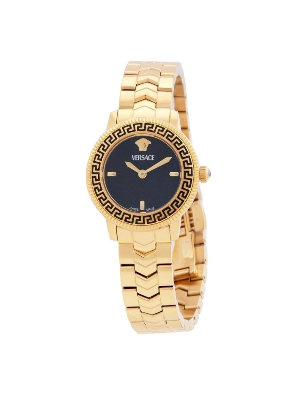 NWT Versace V-Icon Quartz Black Dial Ladies Watch